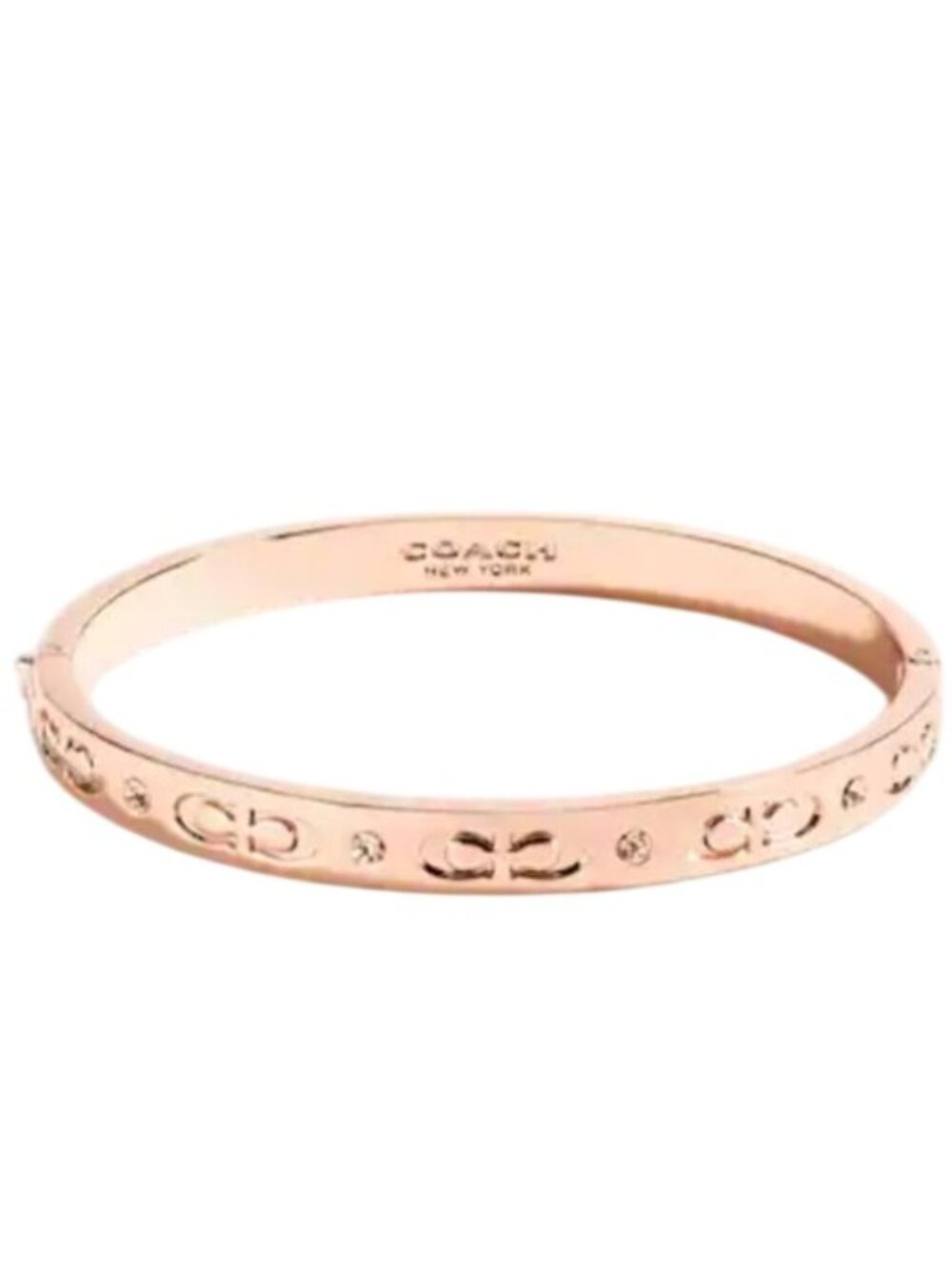 Coach Kissing C Hinged Bangle Bracelet, Rose Gold